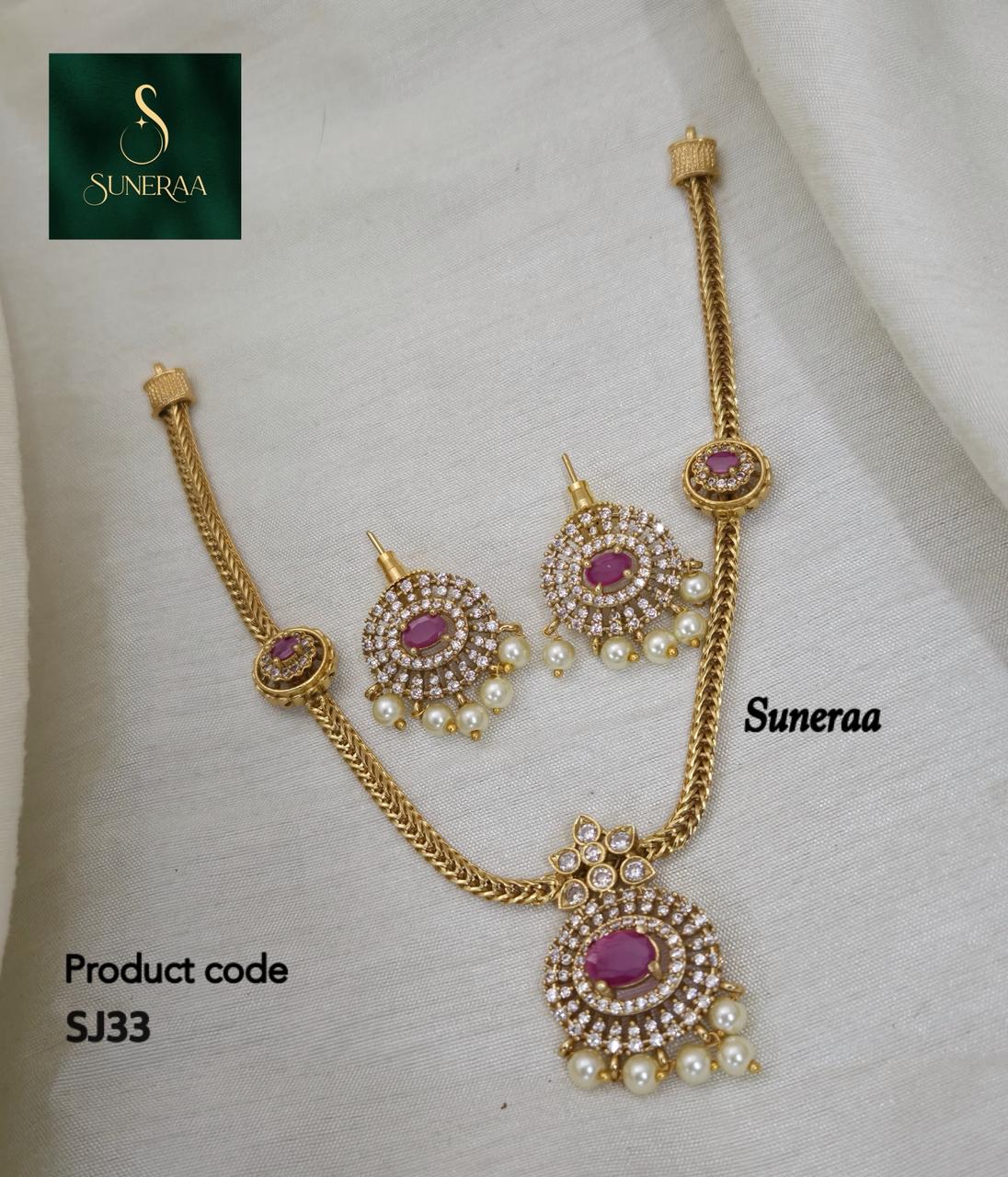 Aadhya Antique Hasli Set - ruby - image 8