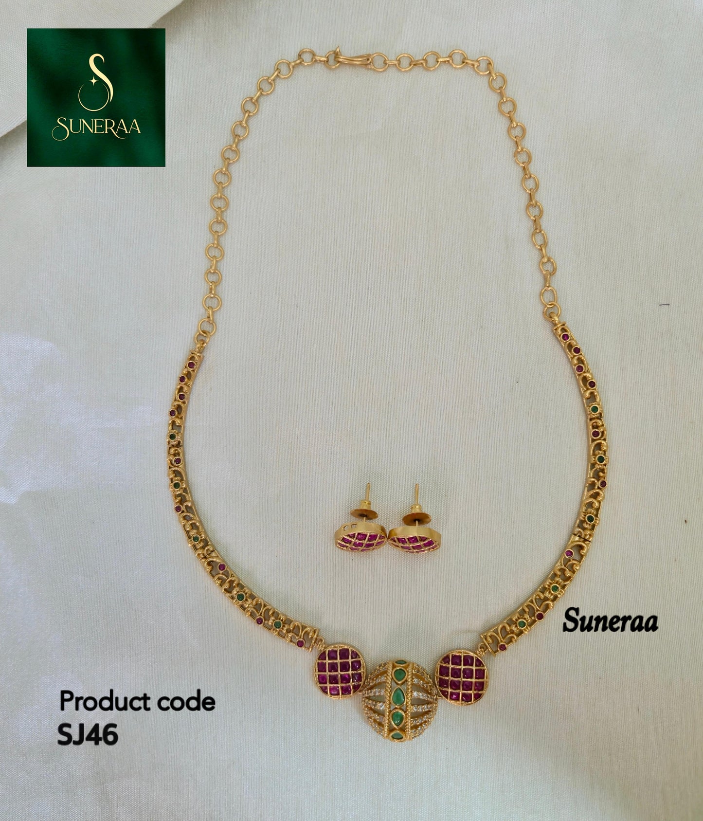 Sphere Motif Necklace Set - Image 8