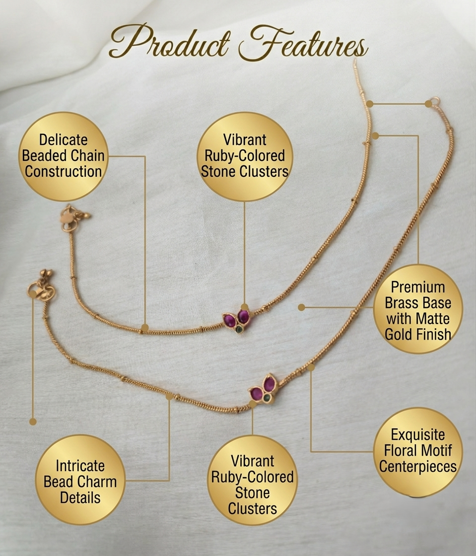 Ganga Jamuna Sleek Anklets - image 7
