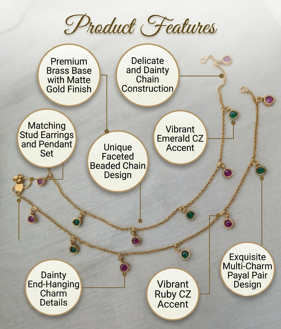 Nisha Minimalist Charm Payal - image 6