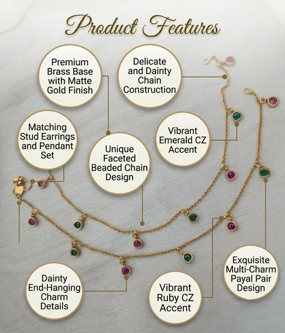 Nisha Minimalist Charm Payal - image 6