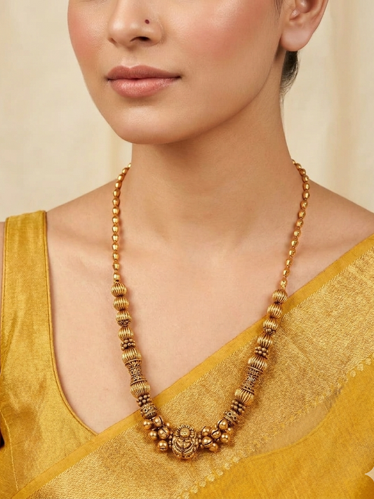 Malini Heritage Gold Bead Mala - Vintage Yellow Gold - image 1