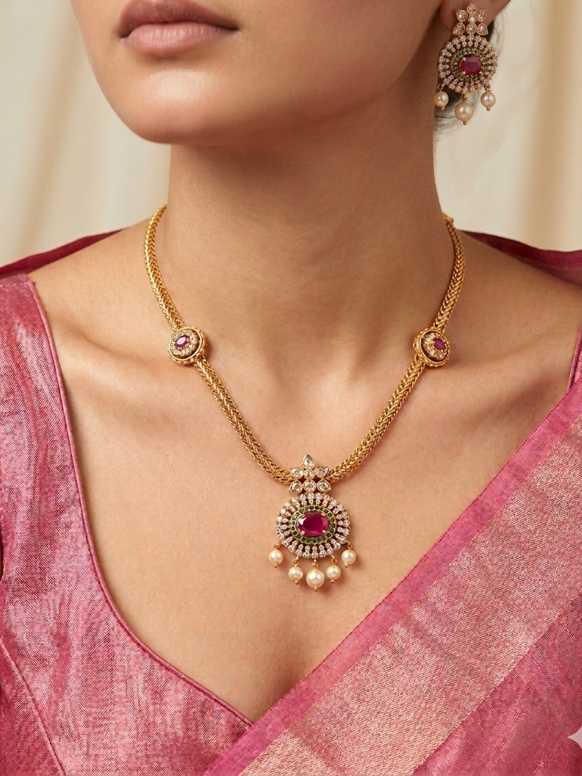 Aadhya Antique Hasli Set - image 1