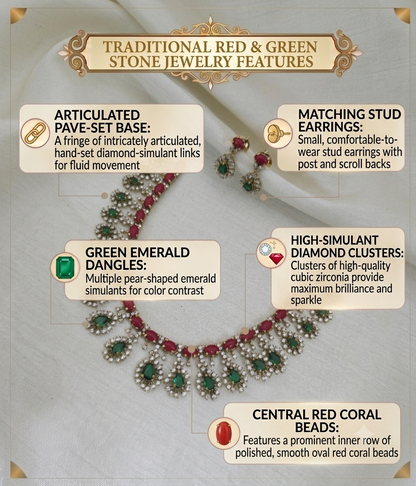 Meera Grand Teardrop CZ Necklace Set - image 4