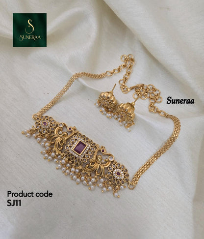Mahika Antique Choker Set - RUBY RED - image 9
