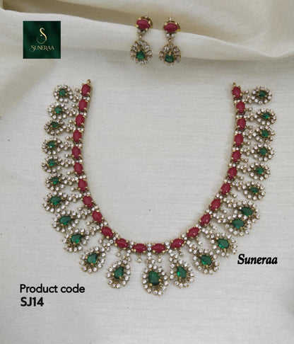 Meera Grand Teardrop CZ Necklace Set - image 6
