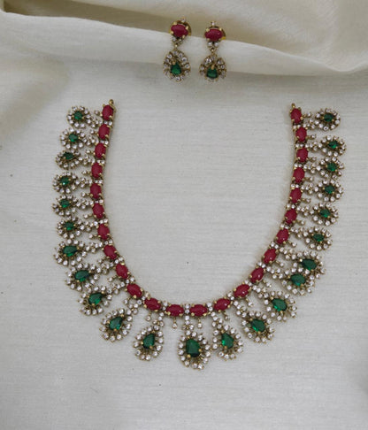 Meera Grand Teardrop CZ Necklace Set - image 3