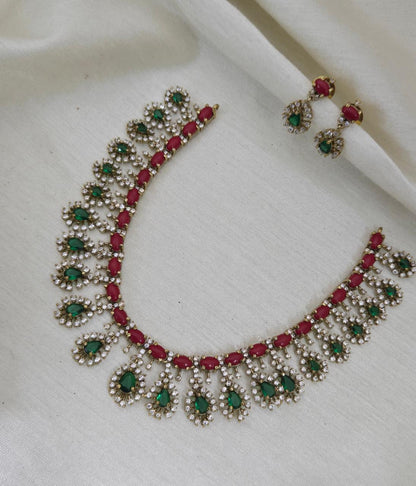 Meera Grand Teardrop CZ Necklace Set - image 2