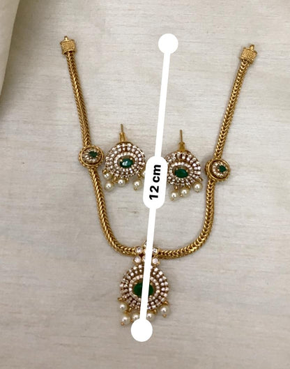 Aadhya Antique Hasli Set - green - image 7