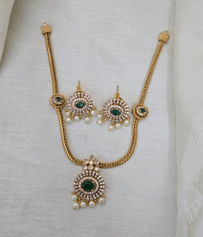 Aadhya Antique Hasli Set - green - image 5