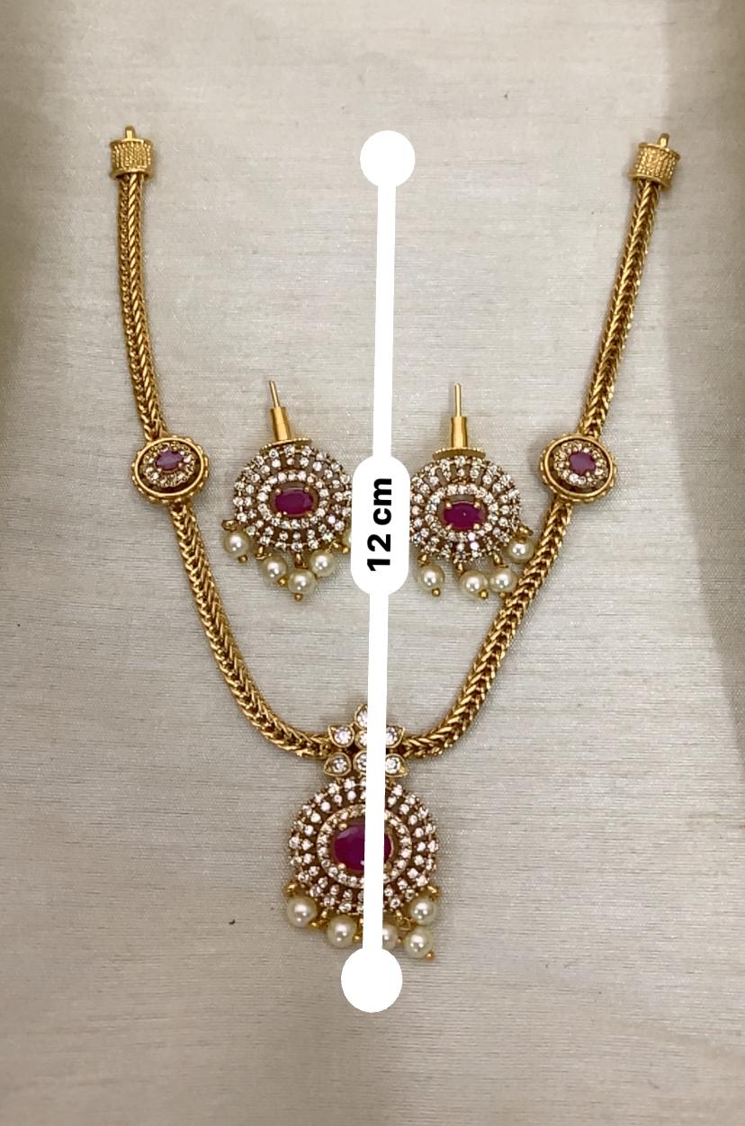Aadhya Antique Hasli Set - ruby - image 7