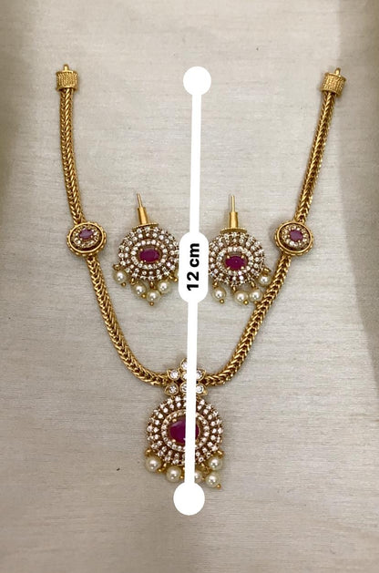 Aadhya Antique Hasli Set - ruby - image 7