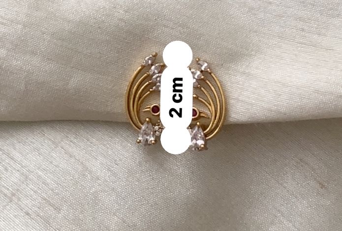 Peacock Feather Nakshatra CZ Ear Cuff - Clear/White - image 9