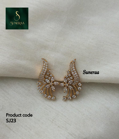 Nakshatra Cluster Floral Helix Cuff - Clear/White - image 10
