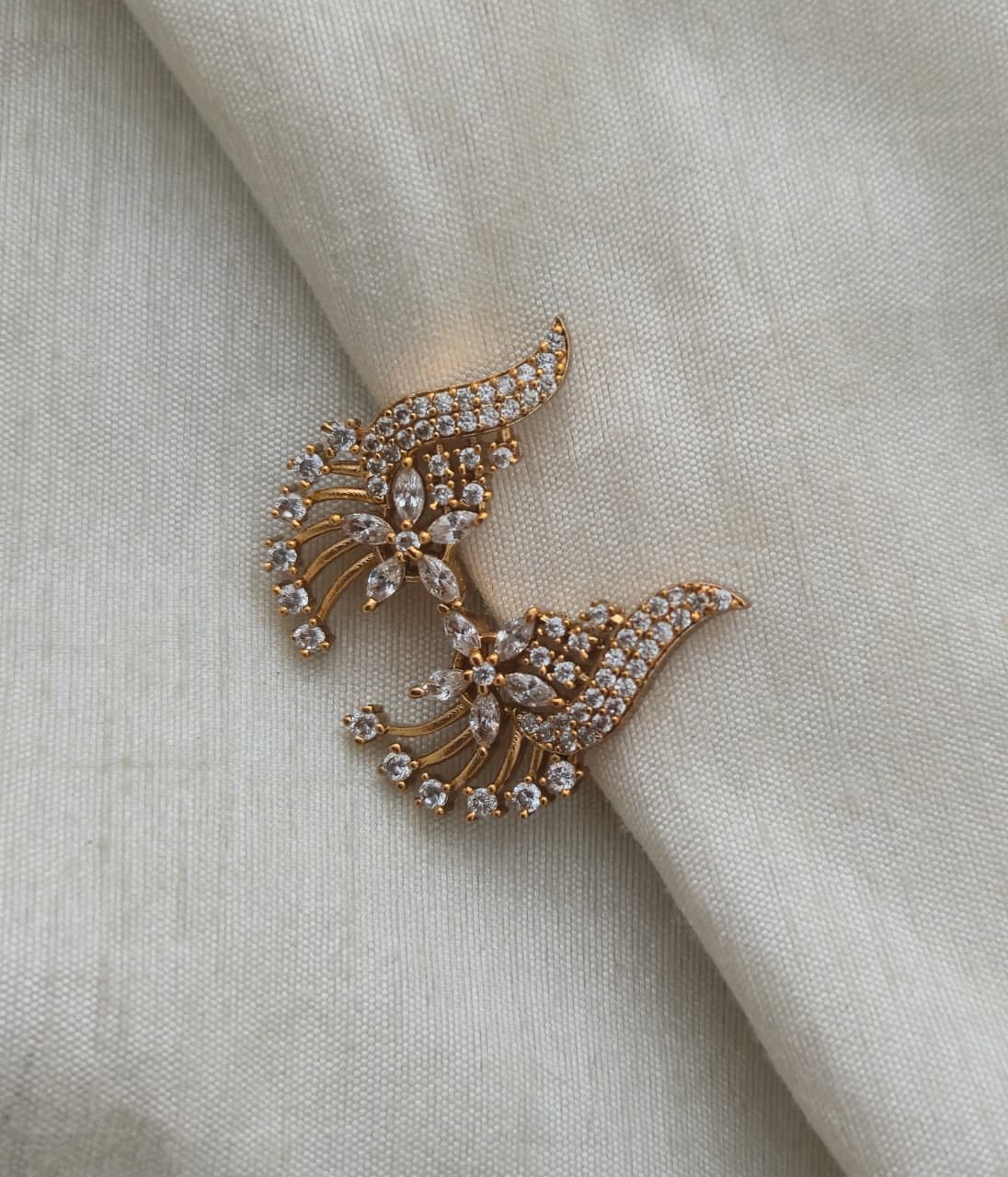 Nakshatra Cluster Floral Helix Cuff - Clear/White - image 4