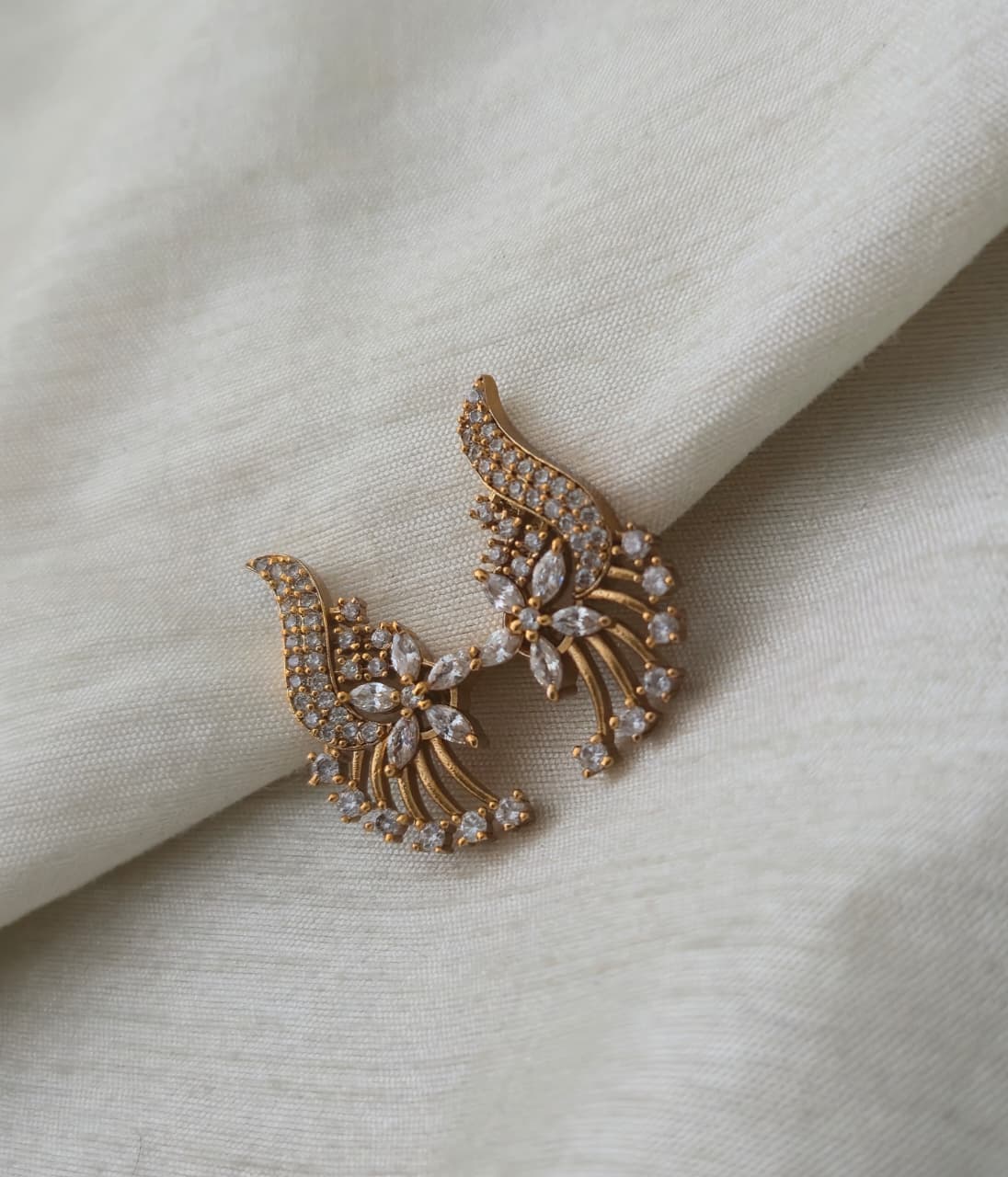 Nakshatra Cluster Floral Helix Cuff - Clear/White - image 3