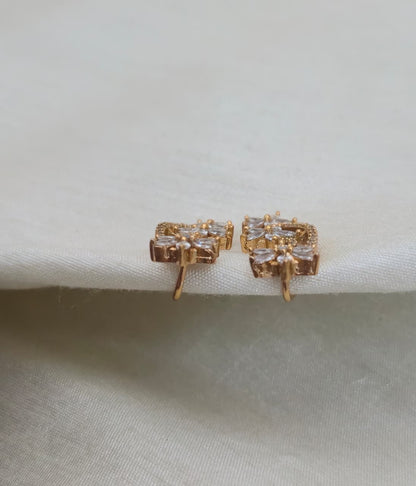 Malati Triple Floral Nakshatra Ear Cuff - Clear/White - image 5