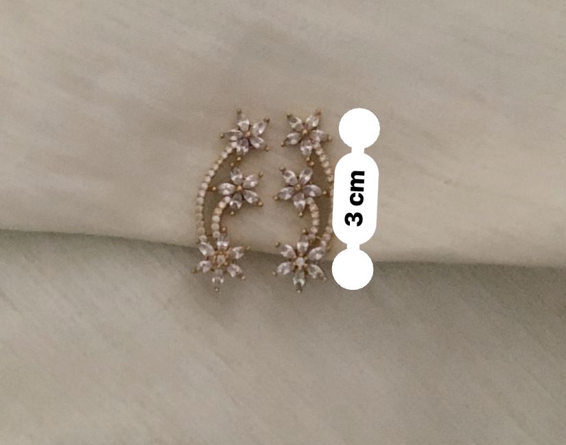 Malati Triple Floral Nakshatra Ear Cuff - Clear/White - image 9