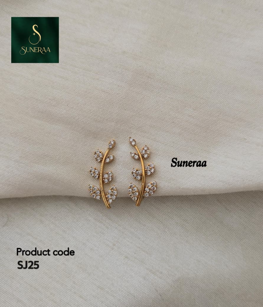 Nakshatra CZ Botanical Helix Cuff - Clear/White - image 10