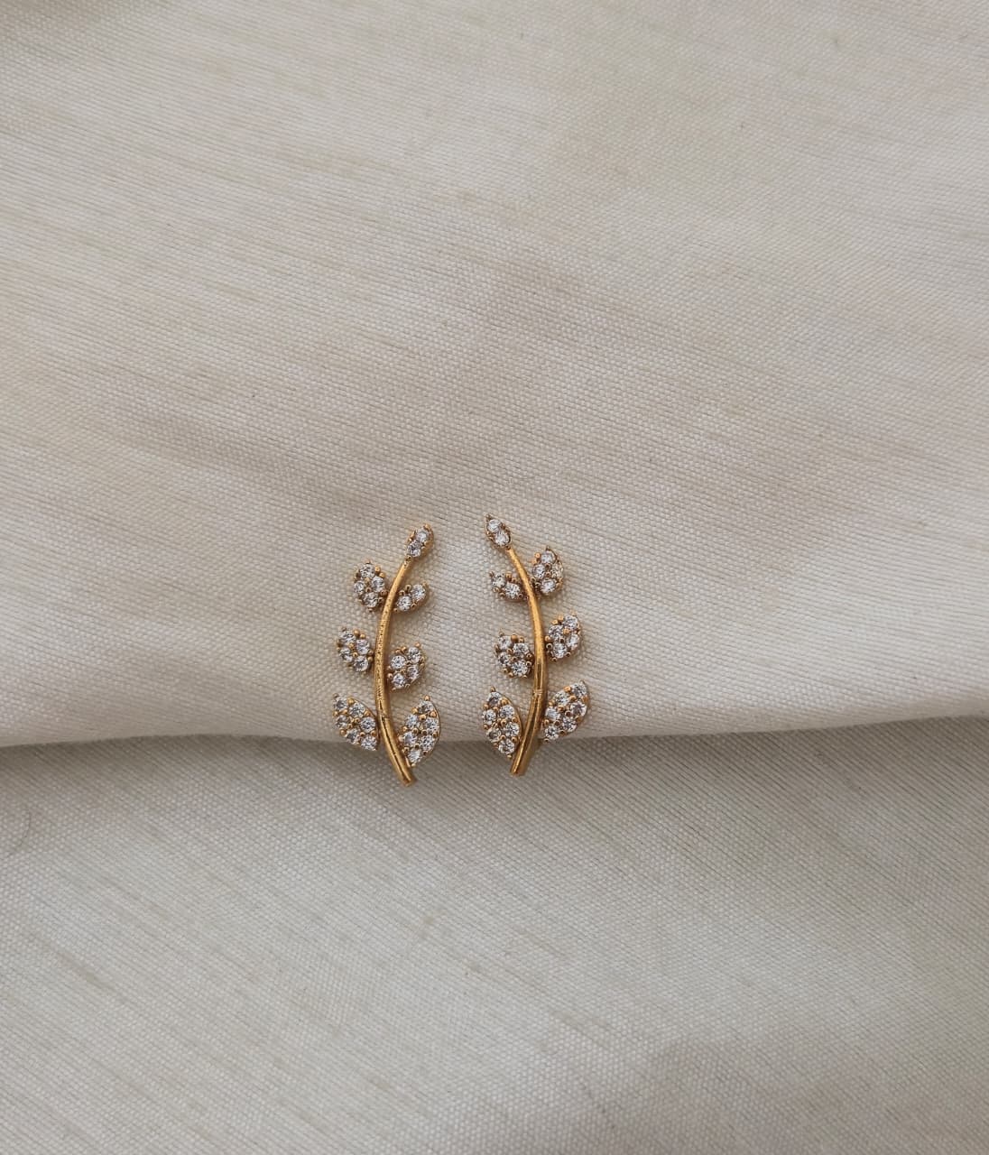 Nakshatra CZ Botanical Helix Cuff - Clear/White - image 7
