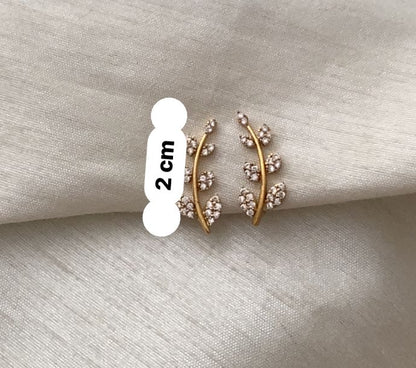 Nakshatra CZ Botanical Helix Cuff - Clear/White - image 9