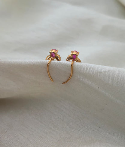 Charvi Blossom CZ Statement Ear Cuff - Ruby Red - image 5