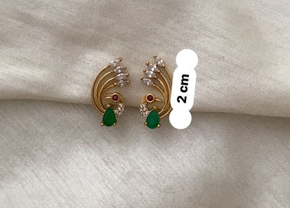 Emerald Nakshatra CZ Statement Ear Cuffs - Emerald Green - image 9