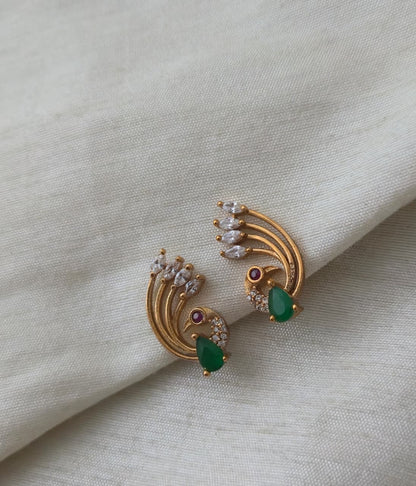 Emerald Nakshatra CZ Statement Ear Cuffs - Emerald Green - image 4