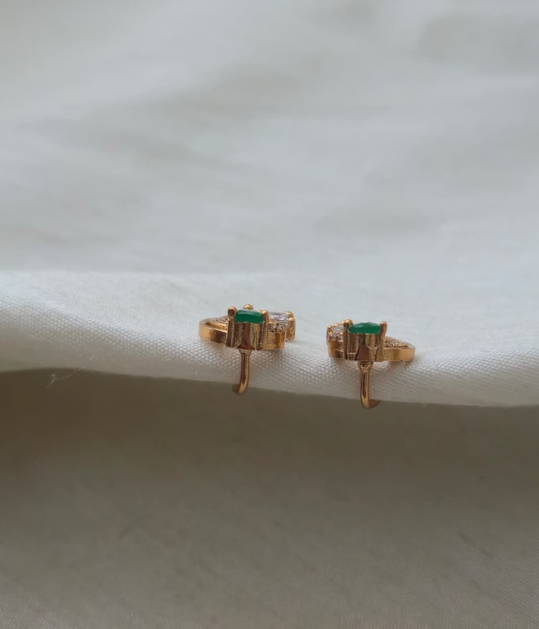 Emerald Nakshatra CZ Statement Ear Cuffs - Emerald Green - image 5