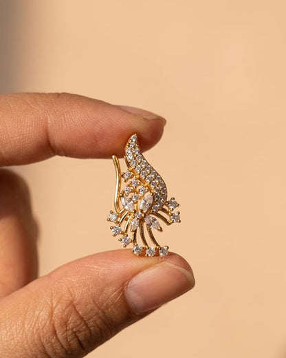 Nakshatra Cluster Floral Helix Cuff - Clear/White - image 2