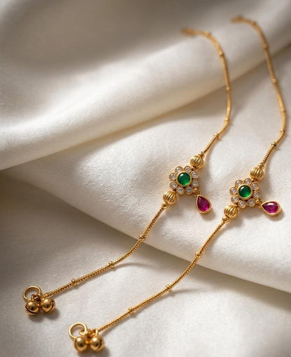 Mira Floral Medallion Payal - image 3