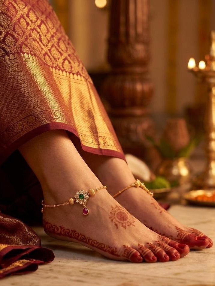 Mira Floral Medallion Payal - image 1