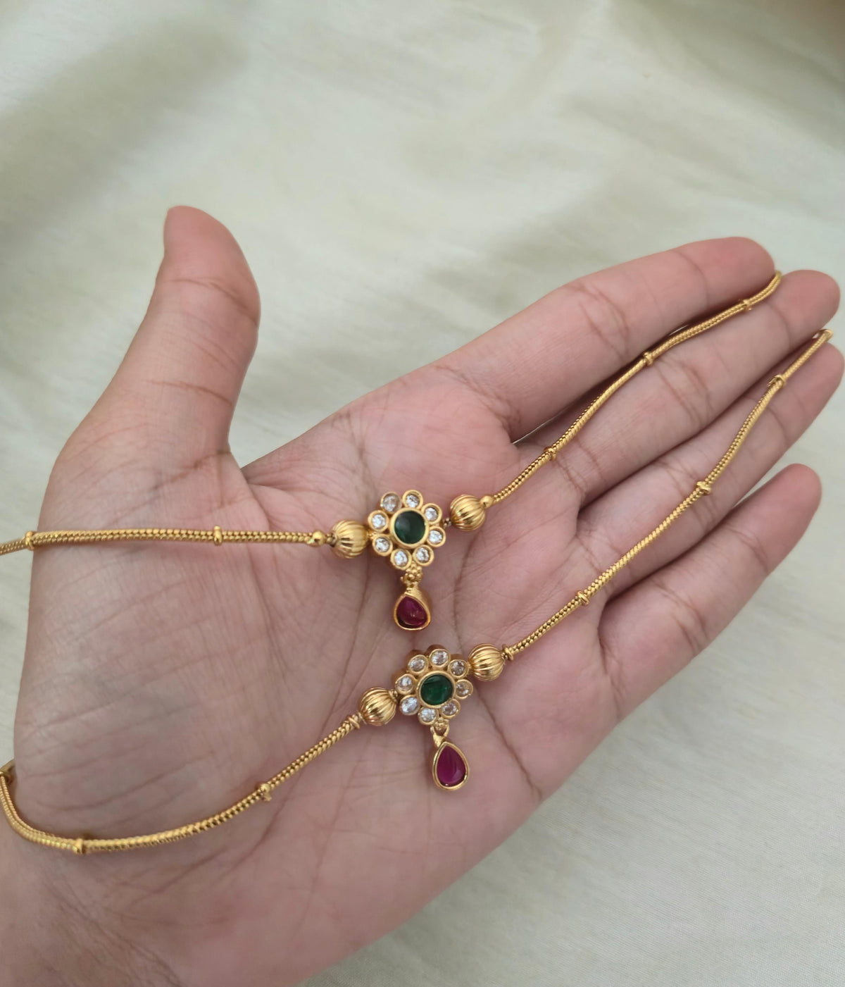 Mira Floral Medallion Payal - image 8