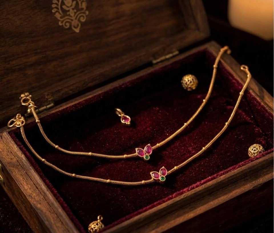 Ganga Jamuna Sleek Anklets - image 3