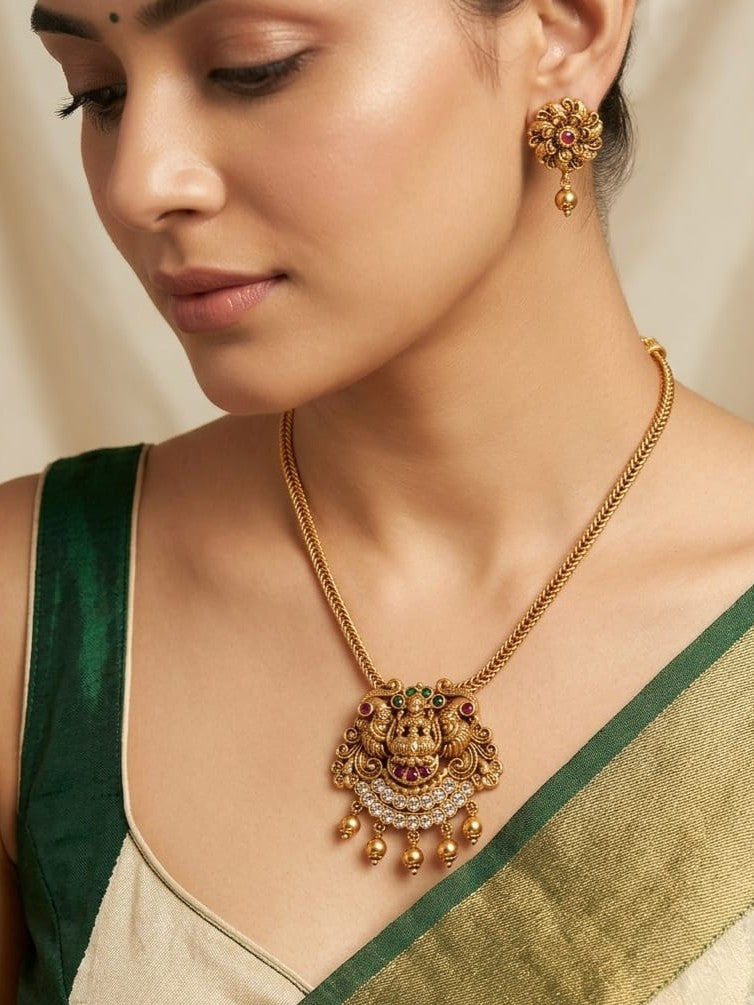 Drishi Temple Pendant Necklace Set - image 1