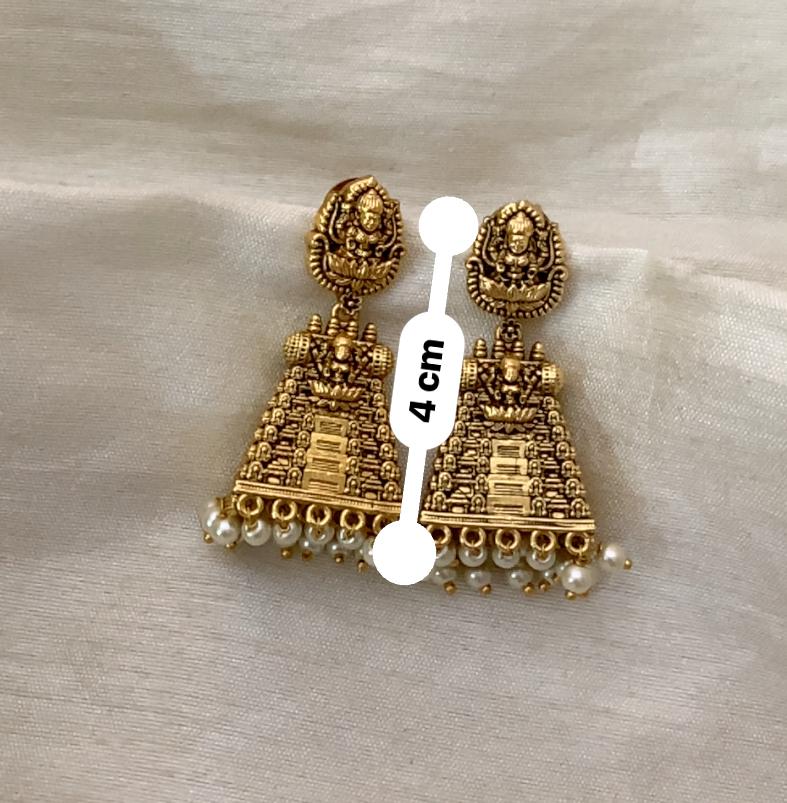 Temple Drop Earrings - matte gold - image 7