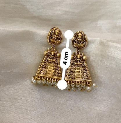 Temple Drop Earrings - matte gold - image 7