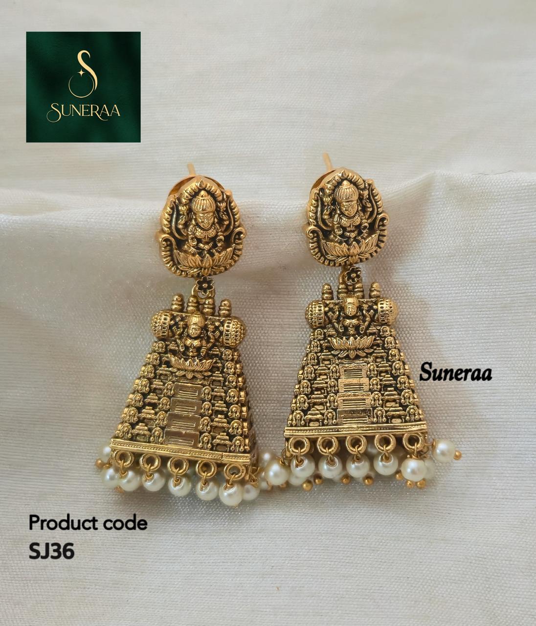 Temple Drop Earrings - matte gold - image 8