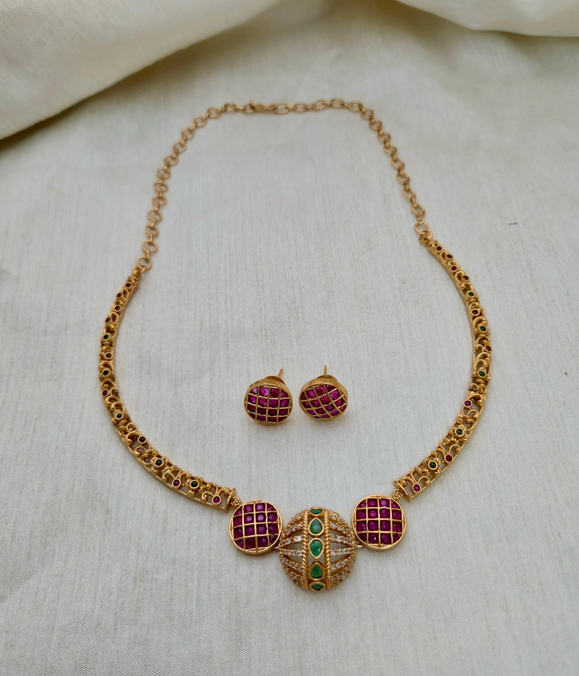 Sphere Motif Necklace Set - Image 2