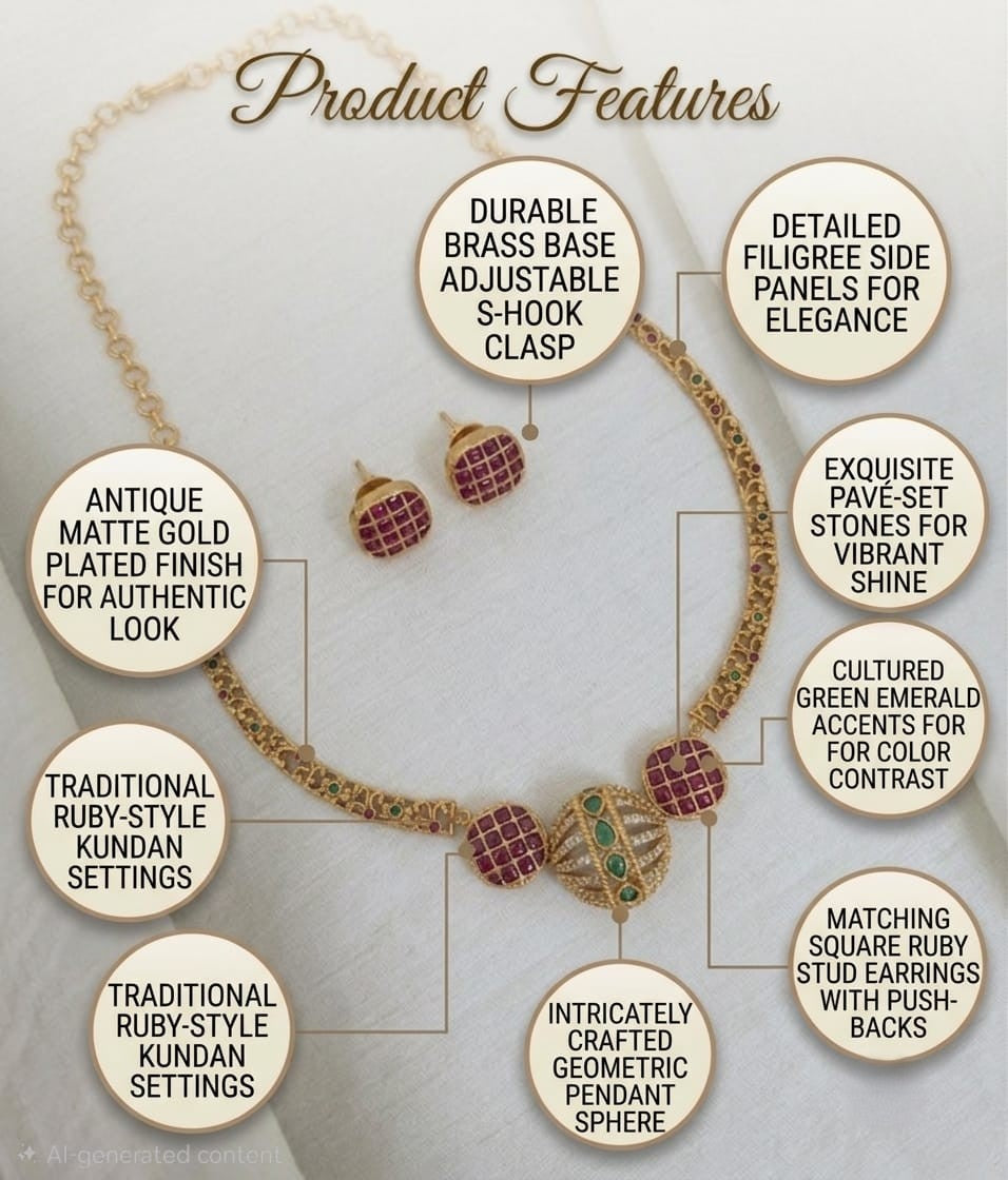 Sphere Motif Necklace Set - Image 6