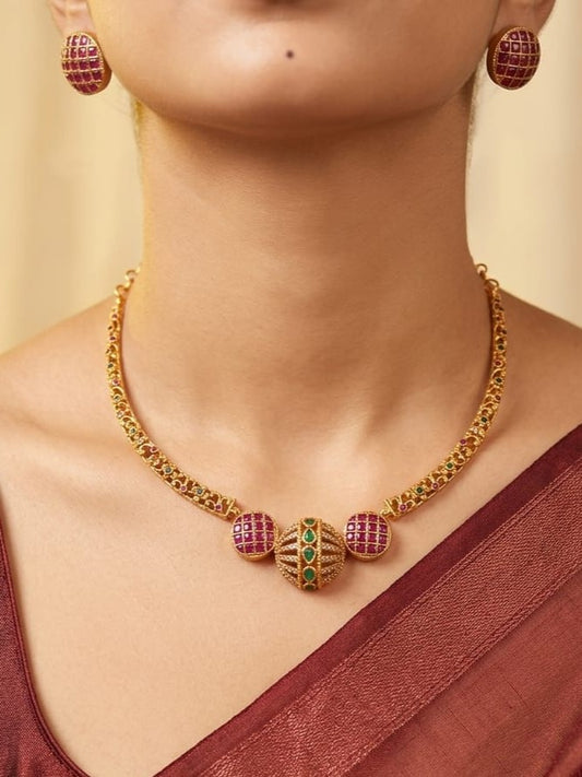 Sphere Motif Necklace Set - Image 1