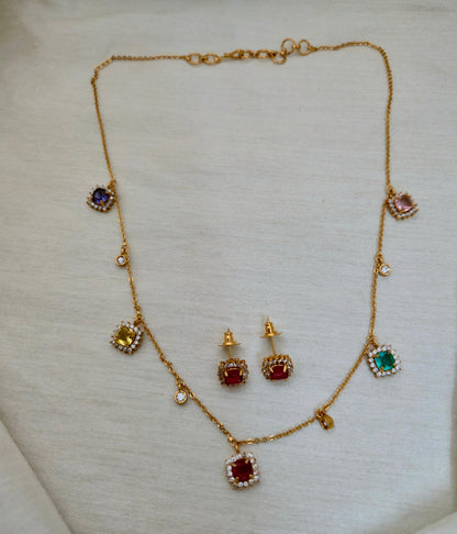 Rectangular Gemstone Pendant Set - Image 2
