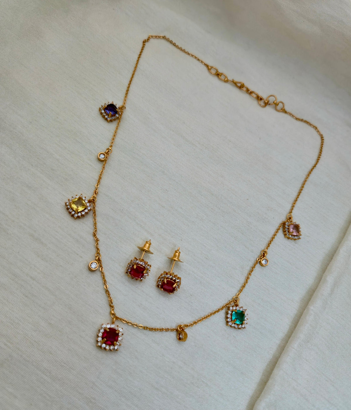 Rectangular Gemstone Pendant Set - Image 4