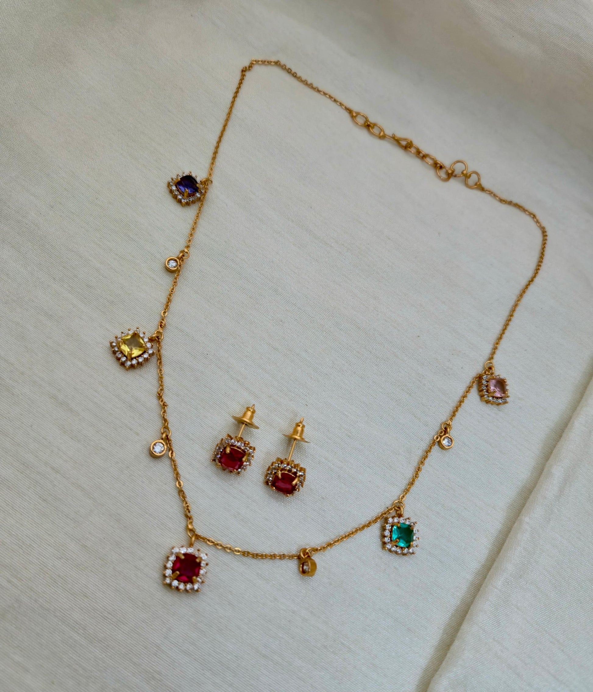Rectangular Gemstone Pendant Set - Image 4