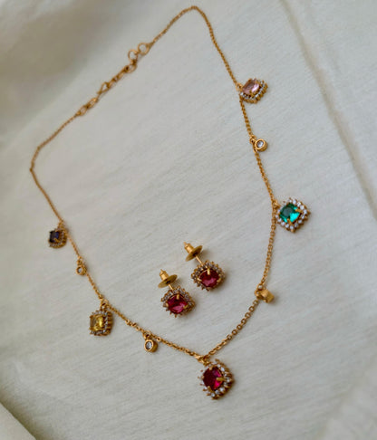 Rectangular Gemstone Pendant Set - Image 3