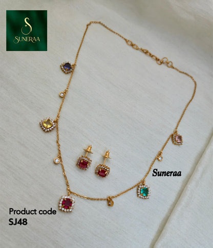 Rectangular Gemstone Pendant Set - Image 8