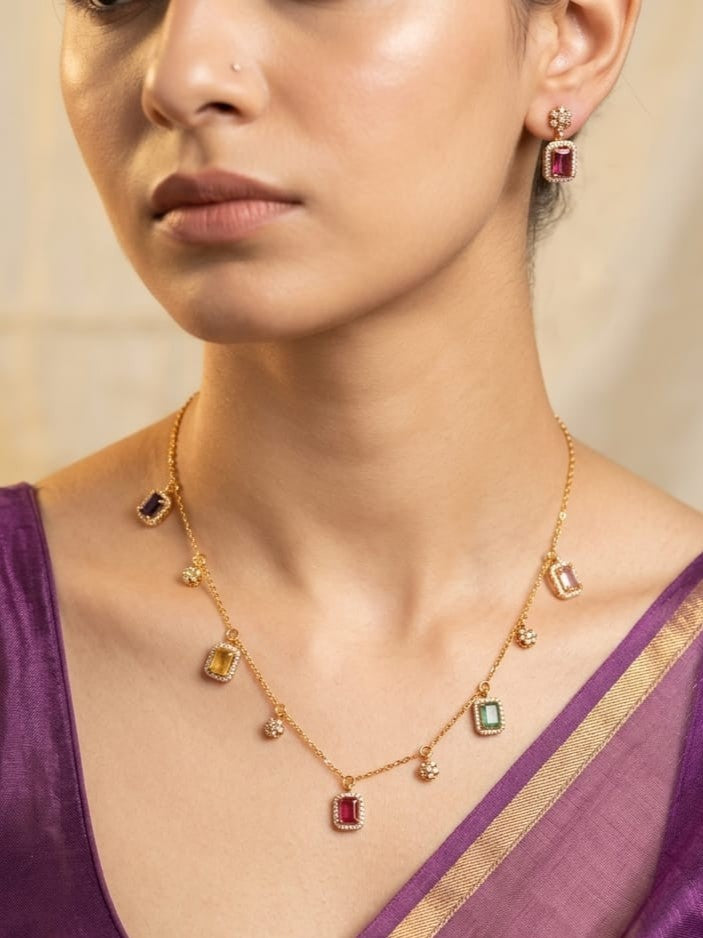 Floral Peacock Pendant Set - Image 1