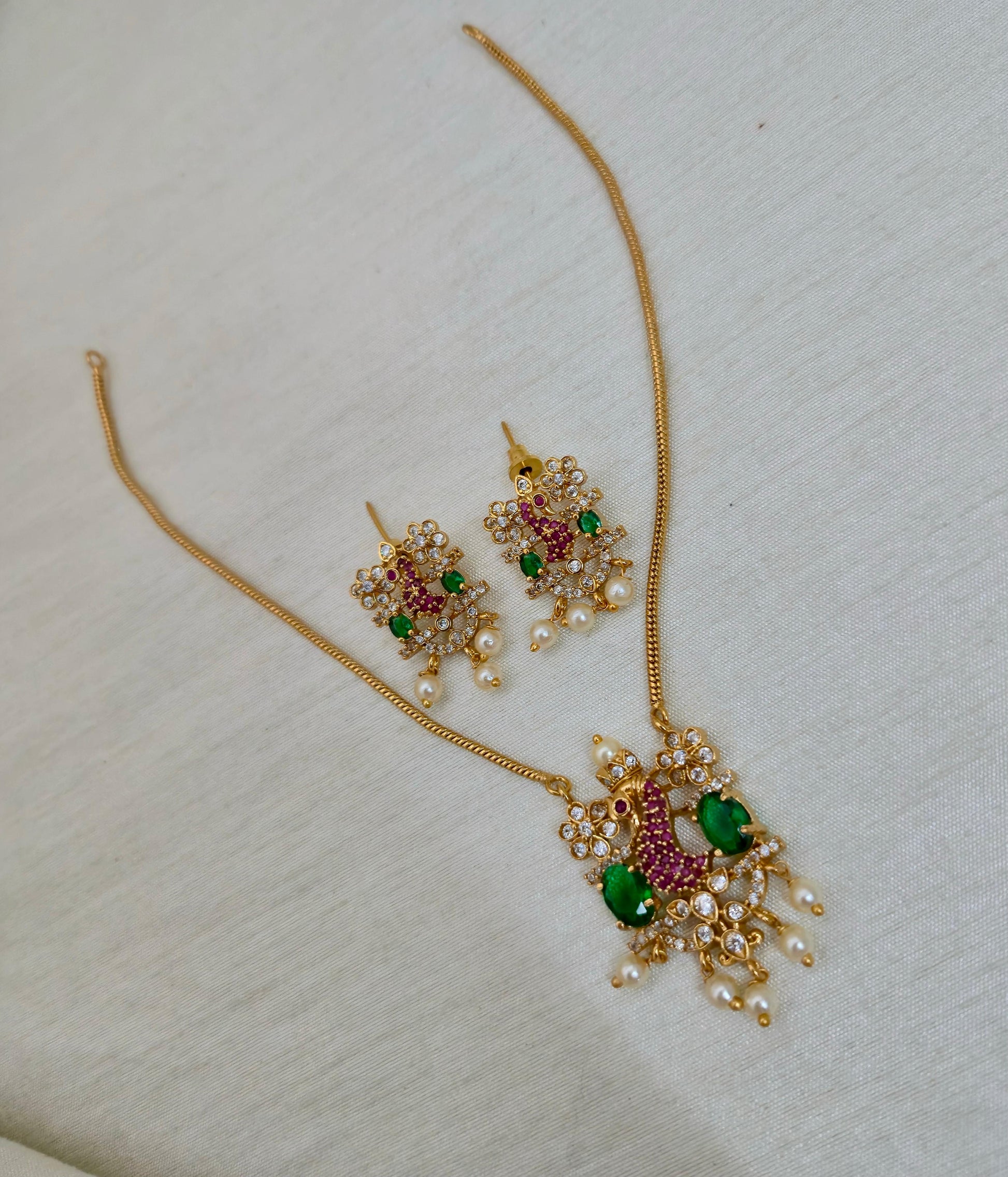 Peacock Motif Pendant Set - Image 3