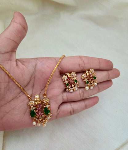 Peacock Motif Pendant Set - Image 5