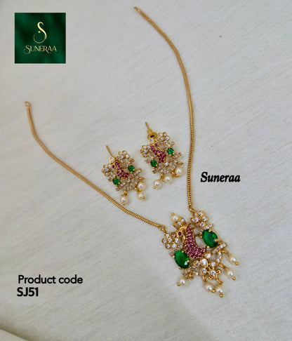 Peacock Motif Pendant Set - Image 8